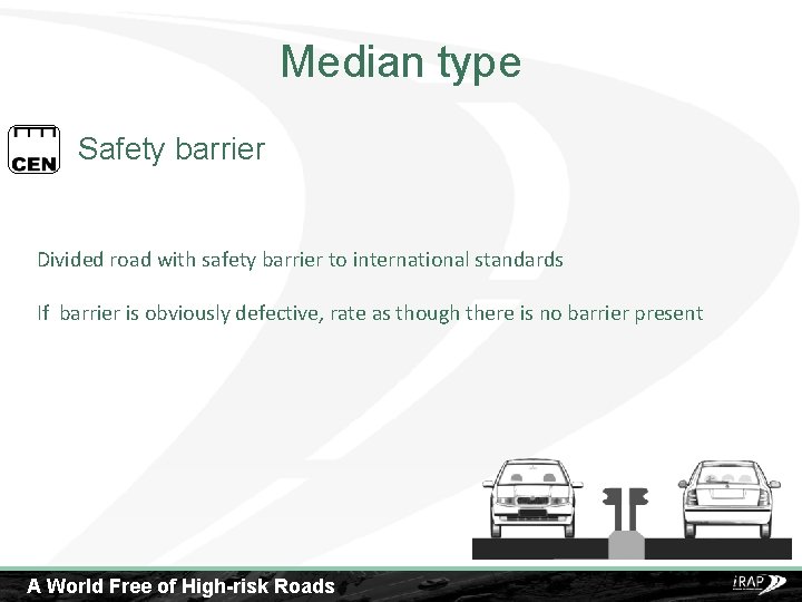 Median type Safety barrier Divided road with safety barrier to international standards If barrier
