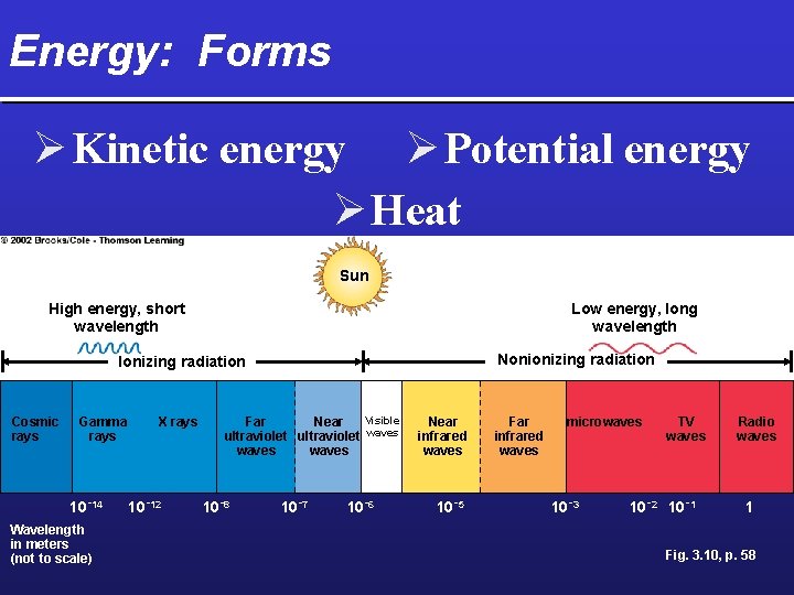 Energy: Forms Ø Kinetic energy Ø Potential energy Ø Heat Sun High energy, short