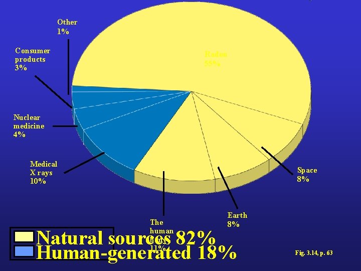 Other 1% Consumer products 3% Radon 55% Nuclear medicine 4% Medical X rays 10%