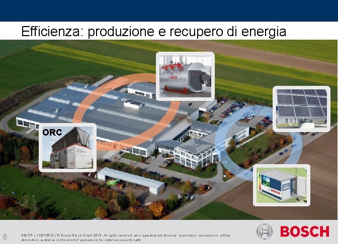 Efficienza: produzione e recupero di energia ORC 6 RBIT/P | 11/07/2013 | © Robert