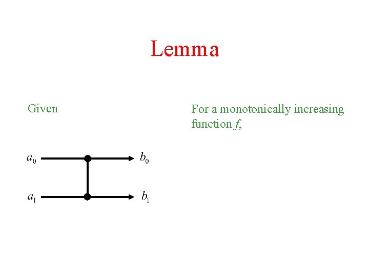 Lemma Given For a monotonically increasing function f, 