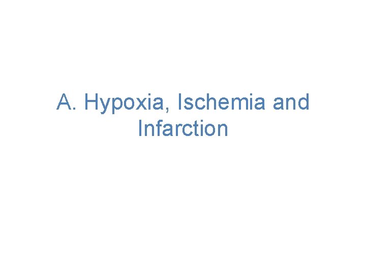 A. Hypoxia, Ischemia and Infarction 