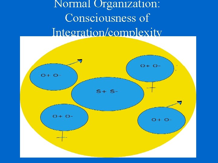 Normal Organization: Consciousness of Integration/complexity 