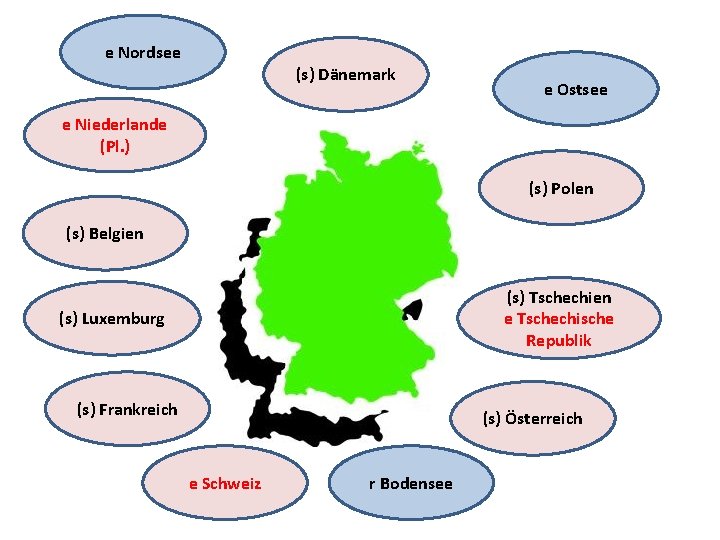 e Nordsee (s) Dänemark e Ostsee e Niederlande (Pl. ) (s) Polen (s) Belgien