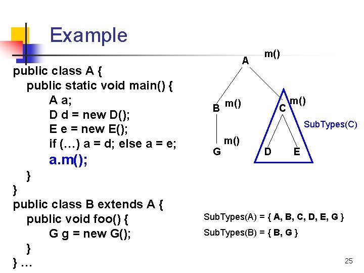 Example public class A { public static void main() { A a; D d