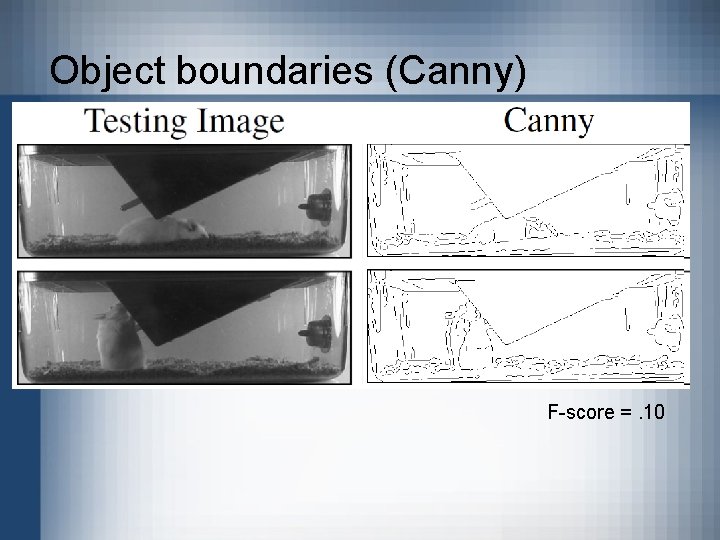 Object boundaries (Canny) F-score =. 10 