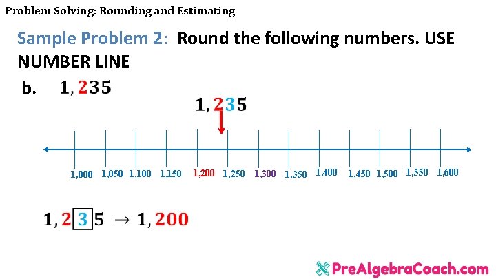 Problem Solving: Rounding and Estimating Sample Problem 2: Round the following numbers. USE NUMBER