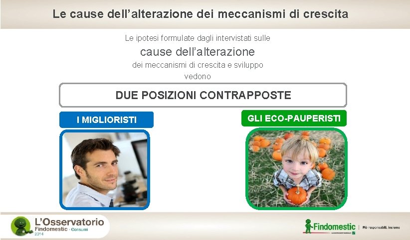 Le cause dell’alterazione dei meccanismi di crescita Le ipotesi formulate dagli intervistati sulle cause