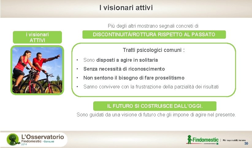 I visionari attivi Più degli altri mostrano segnali concreti di i visionari ATTIVI DISCONTINUITÀ/ROTTURA