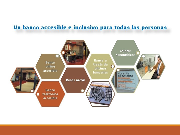 Un banco accesible e inclusivo para todas las personas Cajeros automáticos Banca a través