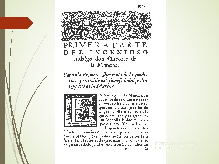 PORTADA DE LA PRIMERA EDICIÓN DE EL QUIJOTE, 1605 