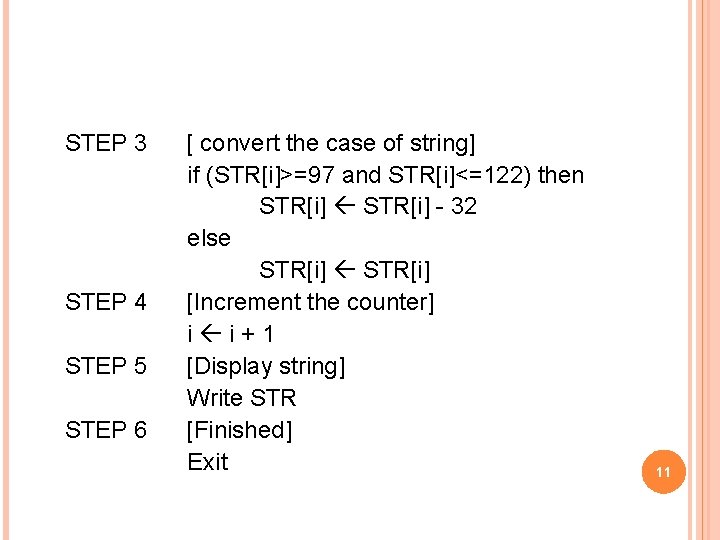 STEP 3 STEP 4 STEP 5 STEP 6 [ convert the case of string]