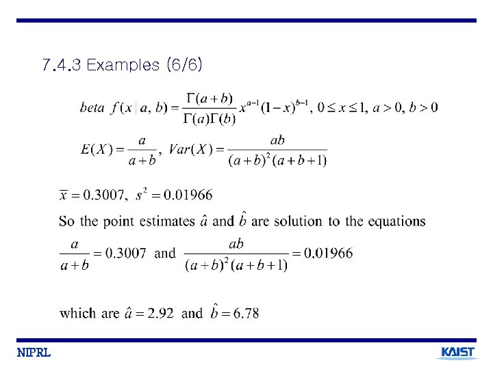 7. 4. 3 Examples (6/6) NIPRL 