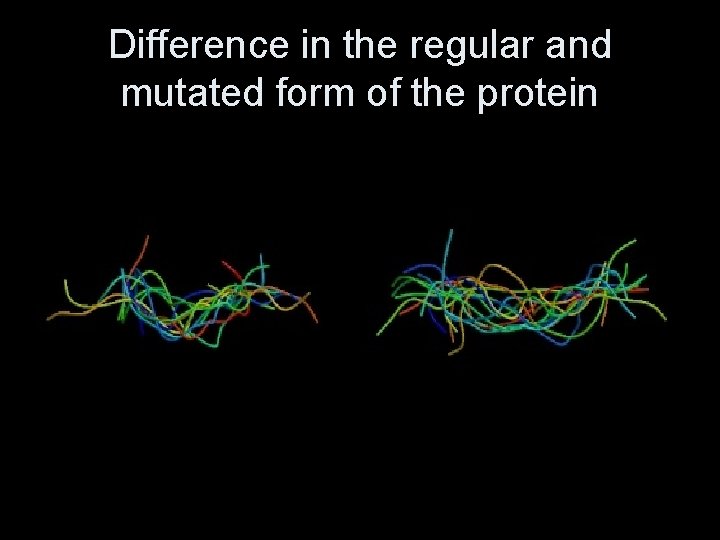 Difference in the regular and mutated form of the protein 