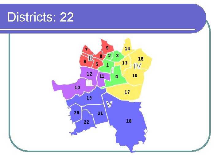 Districts: 22 