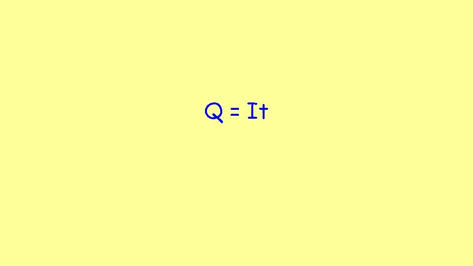 Q = It Q = It