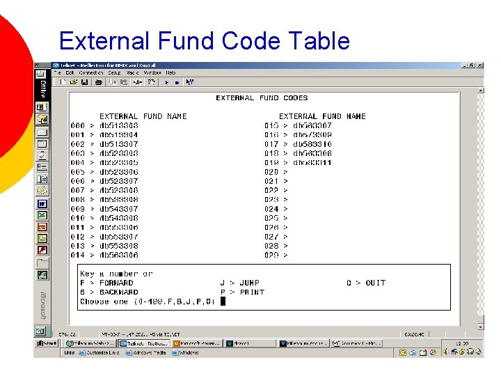 External Fund Code Table 