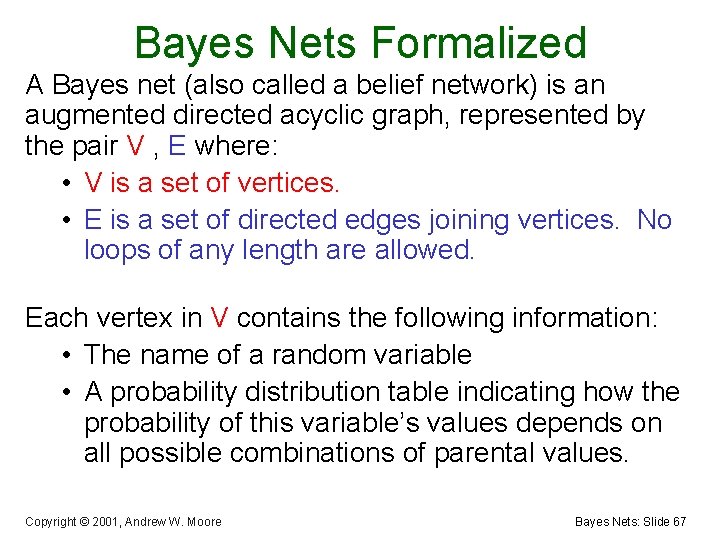 Bayes Nets Formalized A Bayes net (also called a belief network) is an augmented