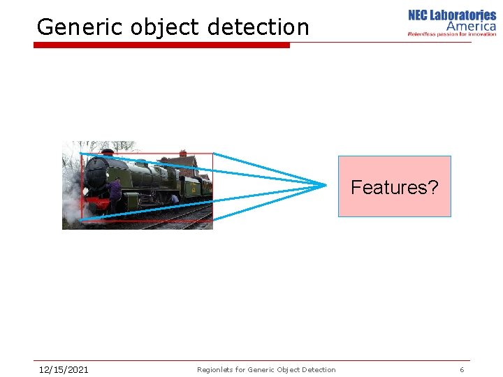 Generic object detection Features? 12/15/2021 Regionlets for Generic Object Detection 6 