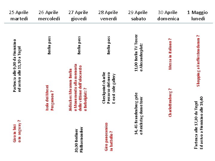 Ed arrivo a Fiumicino alle 19, 40 Shopping a Kurfürstendamm ? 30 Aprile domenica