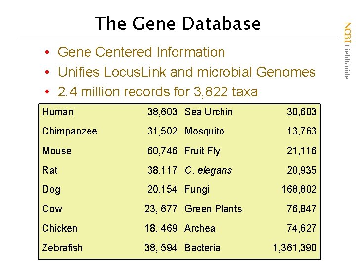  • Gene Centered Information • Unifies Locus. Link and microbial Genomes • 2.