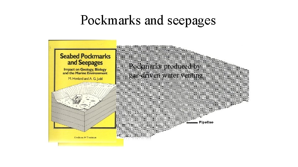 Pockmarks and seepages Pockmarks produced by gas-driven water venting 