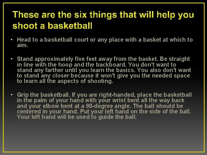These are the six things that will help you shoot a basketball • Head
