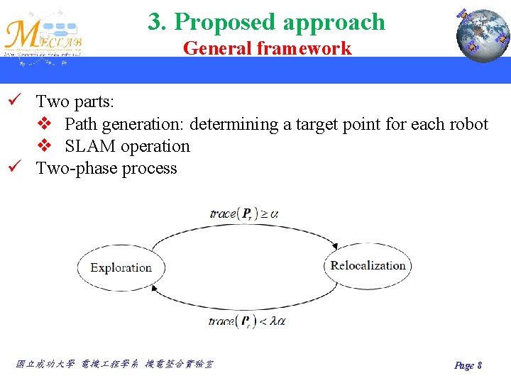 3. Proposed approach General framework ü Two parts: v Path generation: determining a target