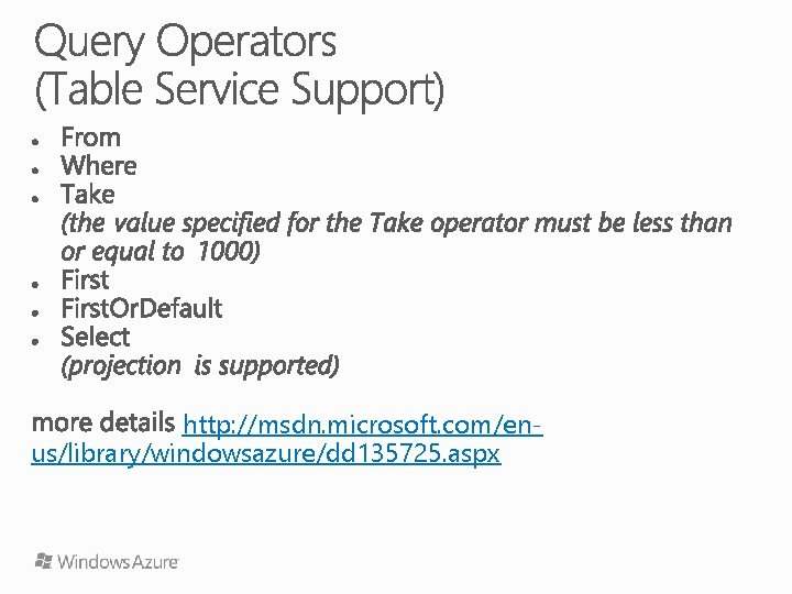 http: //msdn. microsoft. com/enus/library/windowsazure/dd 135725. aspx 