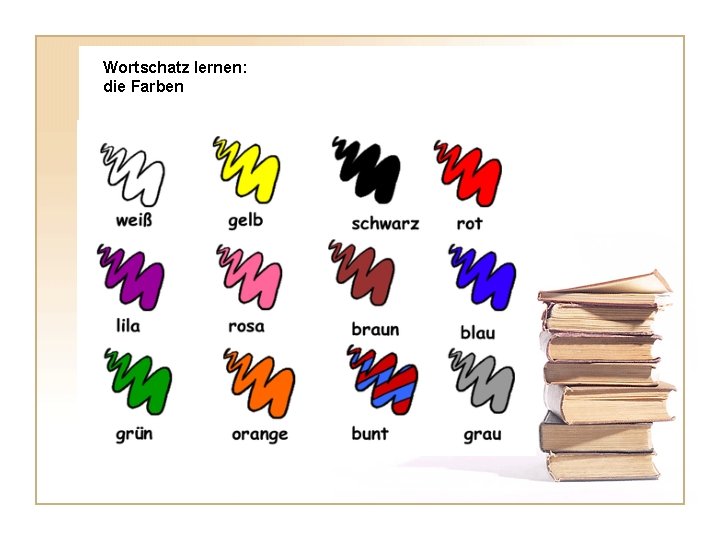 Wortschatz lernen: die Farben 