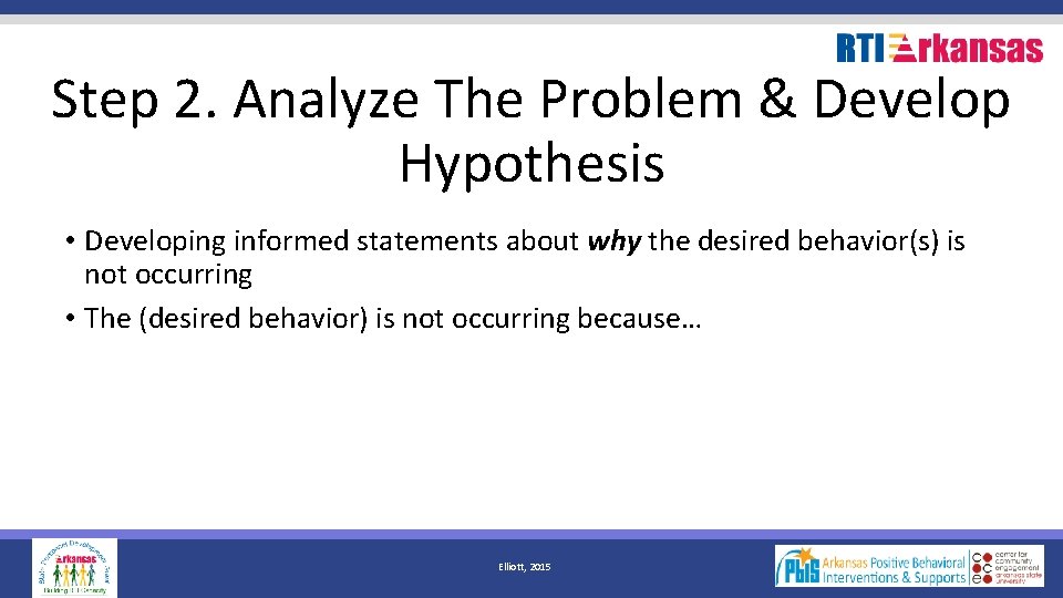 Step 2. Analyze The Problem & Develop Hypothesis • Developing informed statements about why