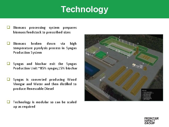 Technology q Biomass processing system prepares biomass feedstock to prescribed sizes q Biomass broken