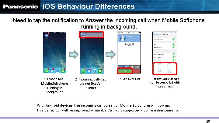 i. OS Behaviour Differences Need to tap the notification to Answer the incoming call