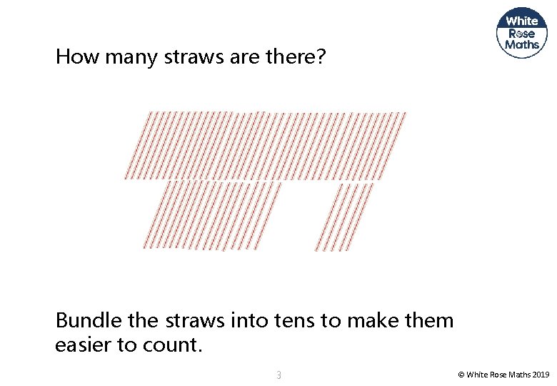 How many straws are there? Bundle the straws into tens to make them easier