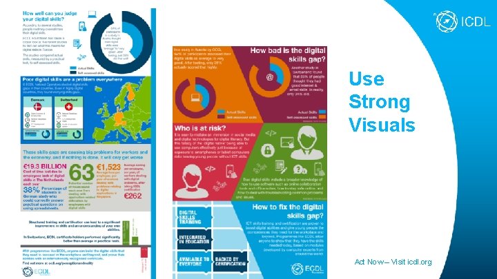 Use Strong Visuals Act Now – Visit icdl. org 