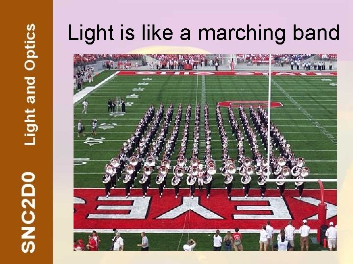 Light is like a marching band 