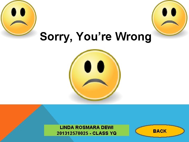 Sorry, You’re Wrong LINDA ROSMARA DEWI 201312570025 - CLASS YQ BACK 