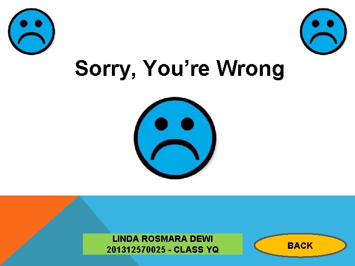 Sorry, You’re Wrong LINDA ROSMARA DEWI 201312570025 - CLASS YQ BACK 