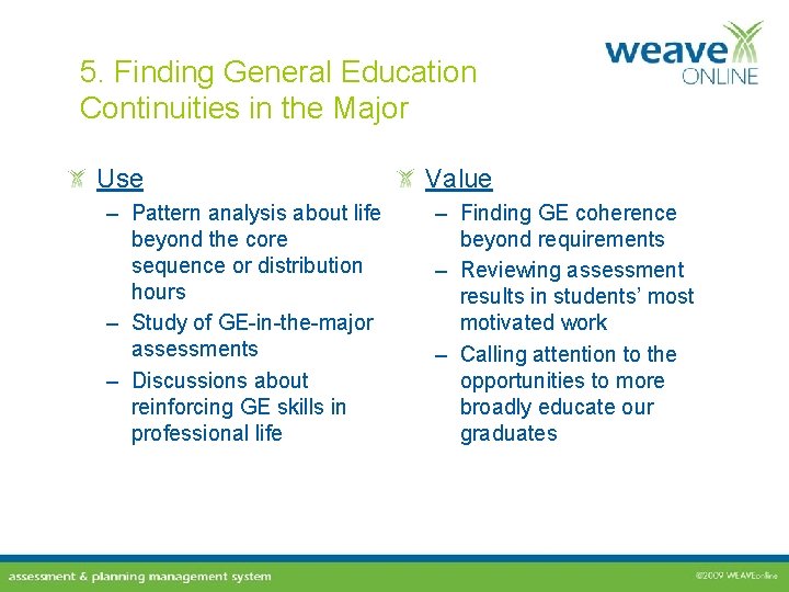 5. Finding General Education Continuities in the Major Use – Pattern analysis about life