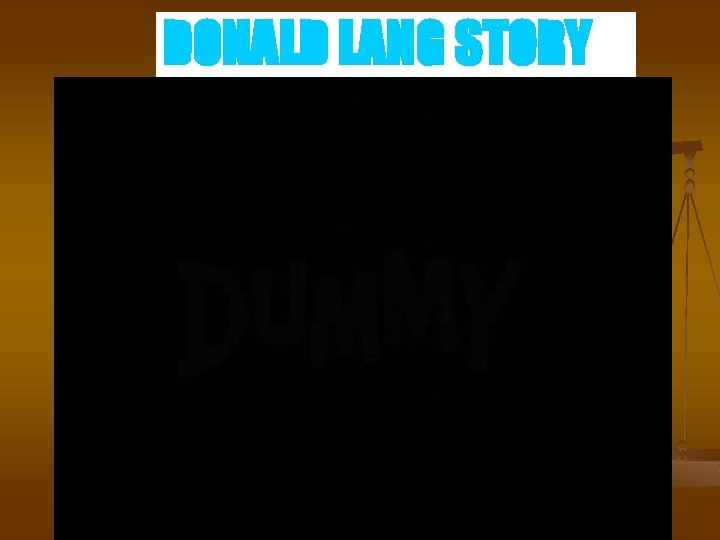 DONALD LANG STORY 