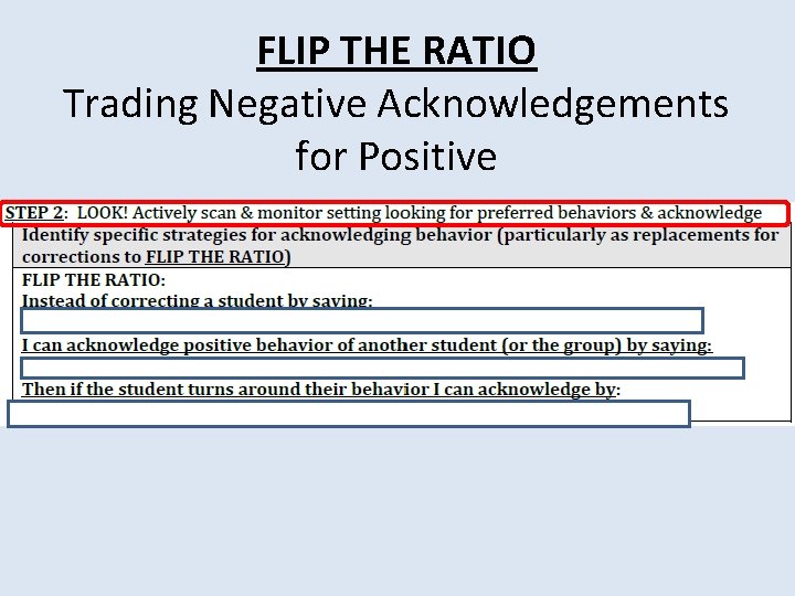 FLIP THE RATIO Trading Negative Acknowledgements for Positive 