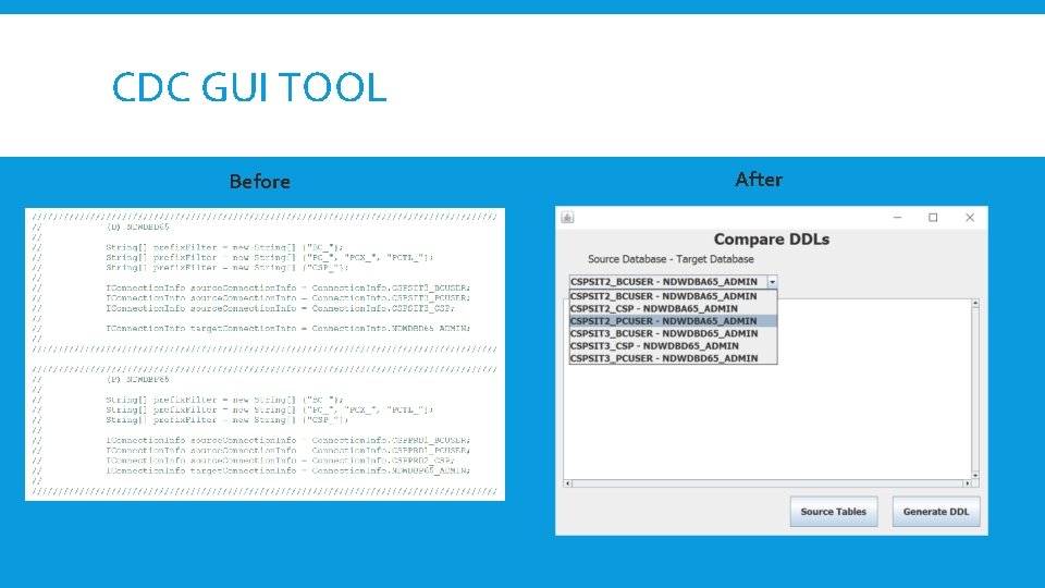 CDC GUI TOOL Before After 