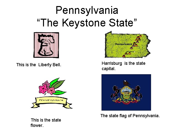 Pennsylvania “The Keystone State” This is the Liberty Bell. This is the state flower.