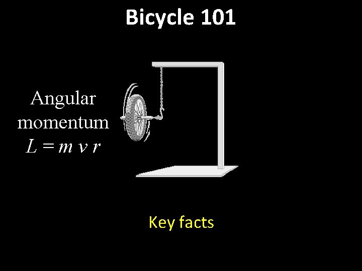 Bicycle 101 Angular momentum L=mvr Key facts 
