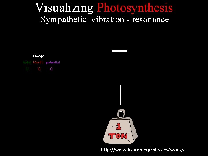 Visualizing Photosynthesis Sympathetic vibration - resonance 0 0 0 http: //www. bsharp. org/physics/swings 