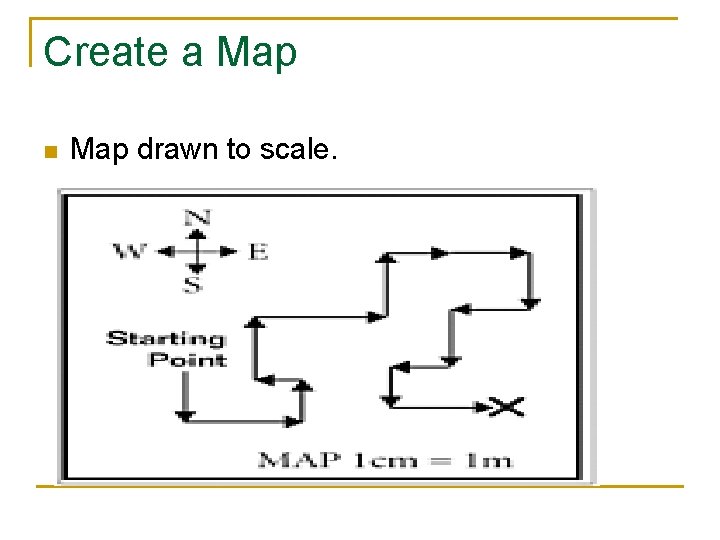 Create a Map n Map drawn to scale. 
