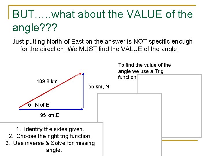 BUT…. . what about the VALUE of the angle? ? ? Just putting North