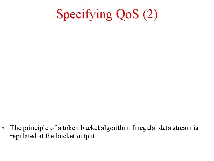 Specifying Qo. S (2) • The principle of a token bucket algorithm. Irregular data