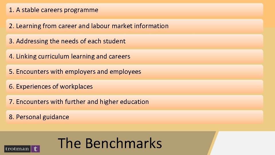 1. A stable careers programme 2. Learning from career and labour market information 3.