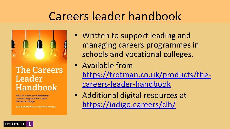 Careers leader handbook • Written to support leading and managing careers programmes in schools
